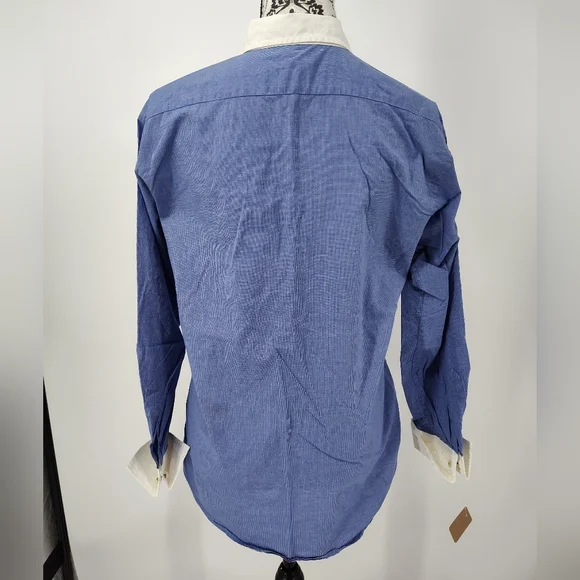 Lauren Ralph Lauren Blue and White Button Down Shirt Women's Size 4 - Picture 6 of 11